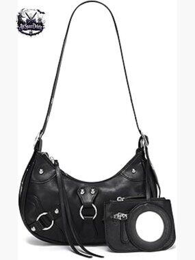 Y2K Punk Style Shoulder Bag Small Crossbody Purse Hobo Baguette